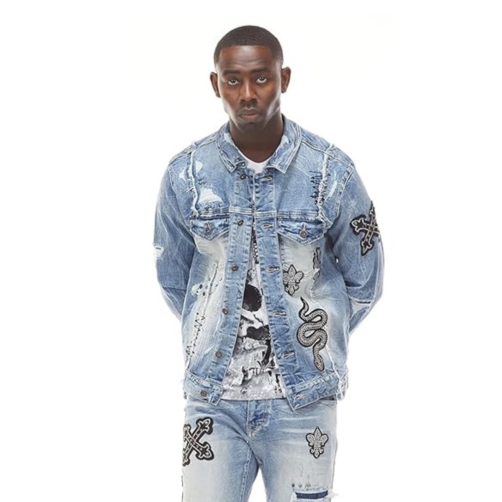 Smoke Rise NewYork  Men's Light Blue Distressed Jeans NWOT
